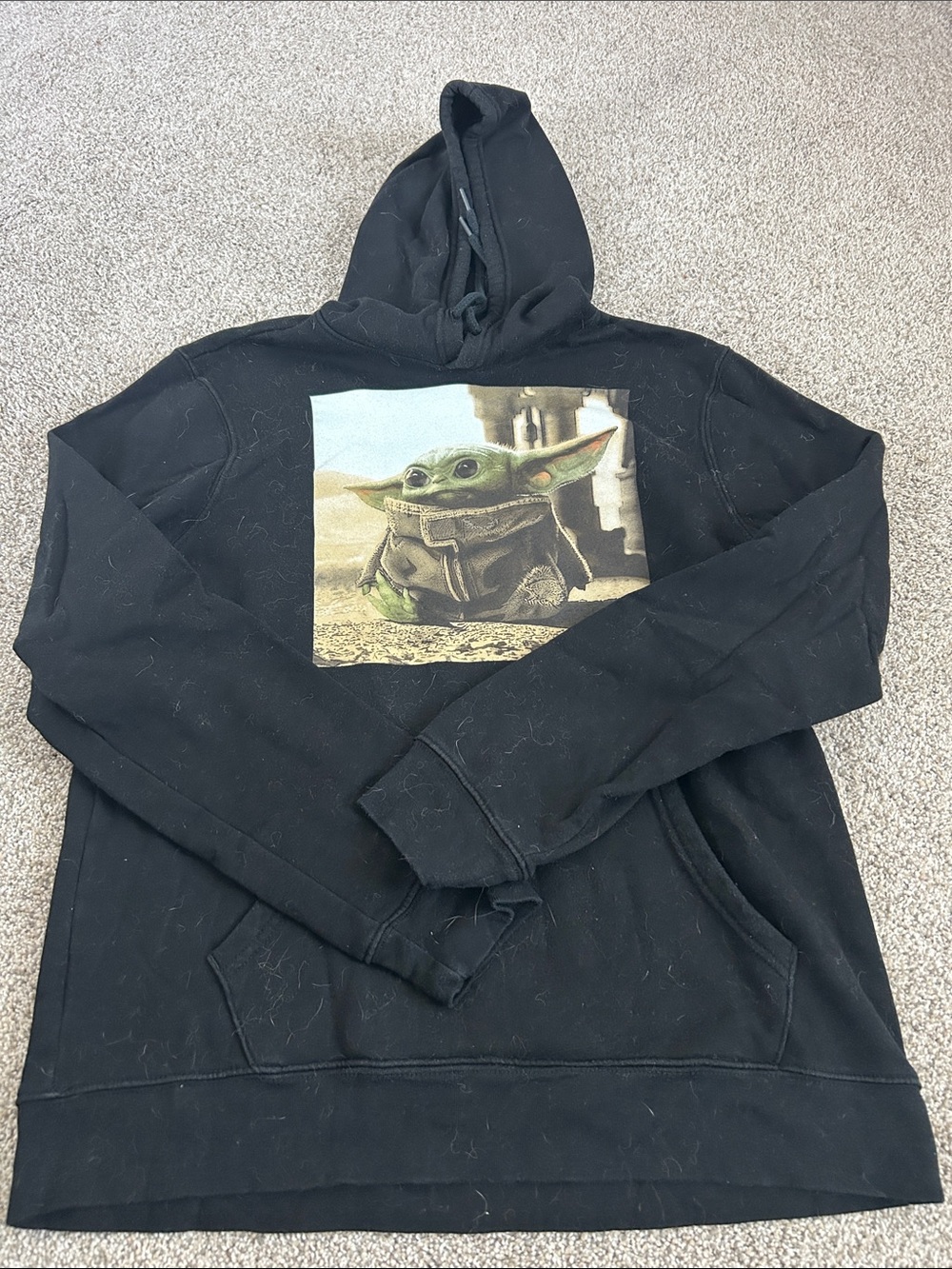 Old Navy Black Hoodie with Green Grogu Graphic